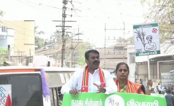 20-03-2021 திருநெல்வேலி தொகுதி | பேட்டை பேருந்து நிறுத்தம் அருகில் சீமான் தேர்தல் பரப்புரை