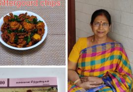 Bittergourd chips/பாகற்காய் வறுவல்/பக்கோடா-Mallika Badrinath Cook Books -Tobuy What’s app-7358186557
