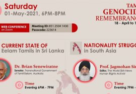?LIVE: 01-05-2021 Web Conference #TamilGenocideRemembranceMonth #BrianSenewiratne #JagmohanSingh