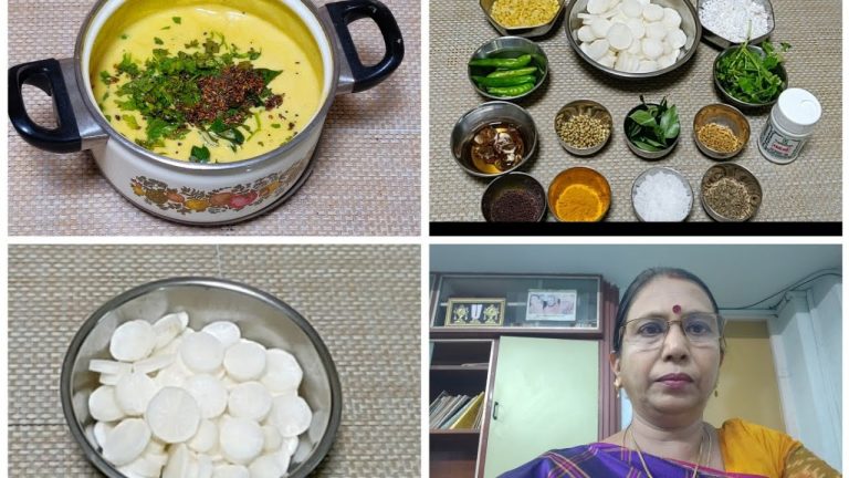 முள்ளங்கி குழம்பு ( அரைத்த குழம்பு)/ Radish kulambu -பருப்பு வேகவைக்க தேவை இல்லை – Mallika Badrinath