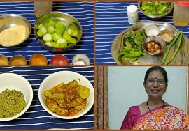 ஸ்டப்டு பீர்க்கங்காய் கறி (Rajasthani curry) &பீர்க்கங்காய்தோல் பிரண்டை துவையல் – Mallika Badrinath