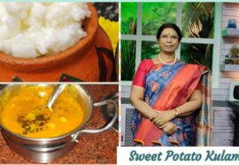 Sweet potato kulambu / சர்க்கரை வள்ளி மொச்சை குழம்பு.No onion &  garlic- Mallika Badrinath