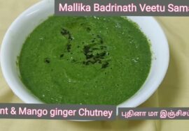 Mint & mango ginger chutney/ புதினா மாஇஞ்சி சட்னி- Sode Dish for Idli /Dosa Varieties