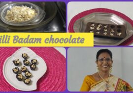 இது வரை யாரும் செய்து பார்க்காத சாக்லேட் -Chilli Badam Chocolate -Diwali special-Mallika Badrinath