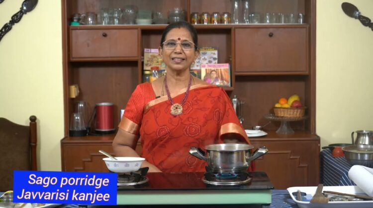 Javvarsi kanjee / Sago porridge – Summer special – உடல் உஷ்ணம் தணிக்கும் ஜவ்வரிசி  கஞ்சி